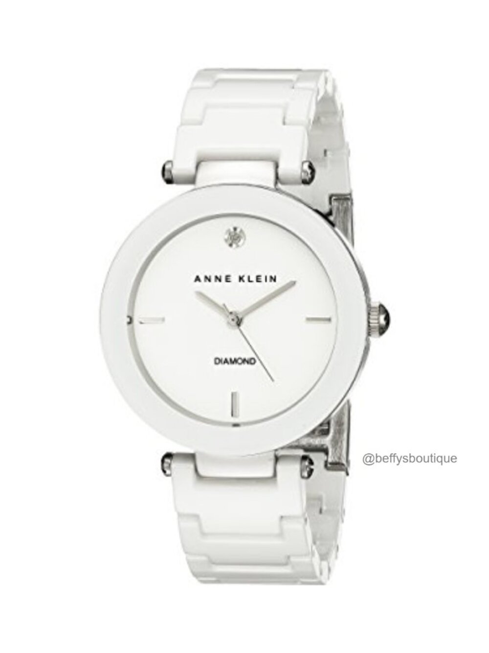 Anne Klein Ceramic Bracelet Watch Diamond Accent Adjustable